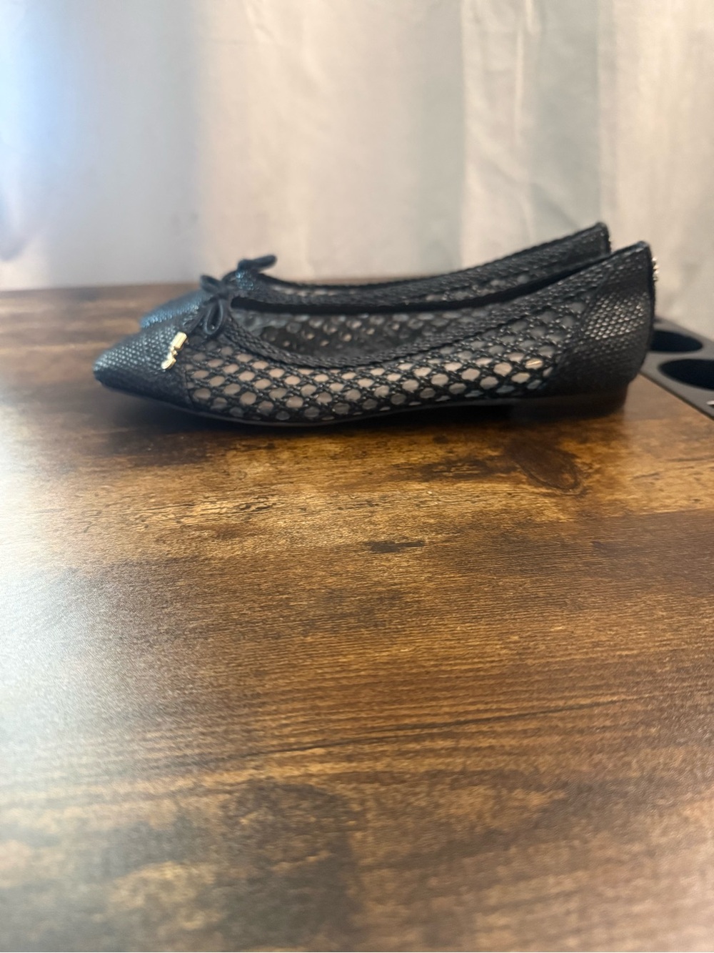 Sam Edelman Black Women's Crochet Ballet Flats with Bow size 7 - Picture 6 of 7
